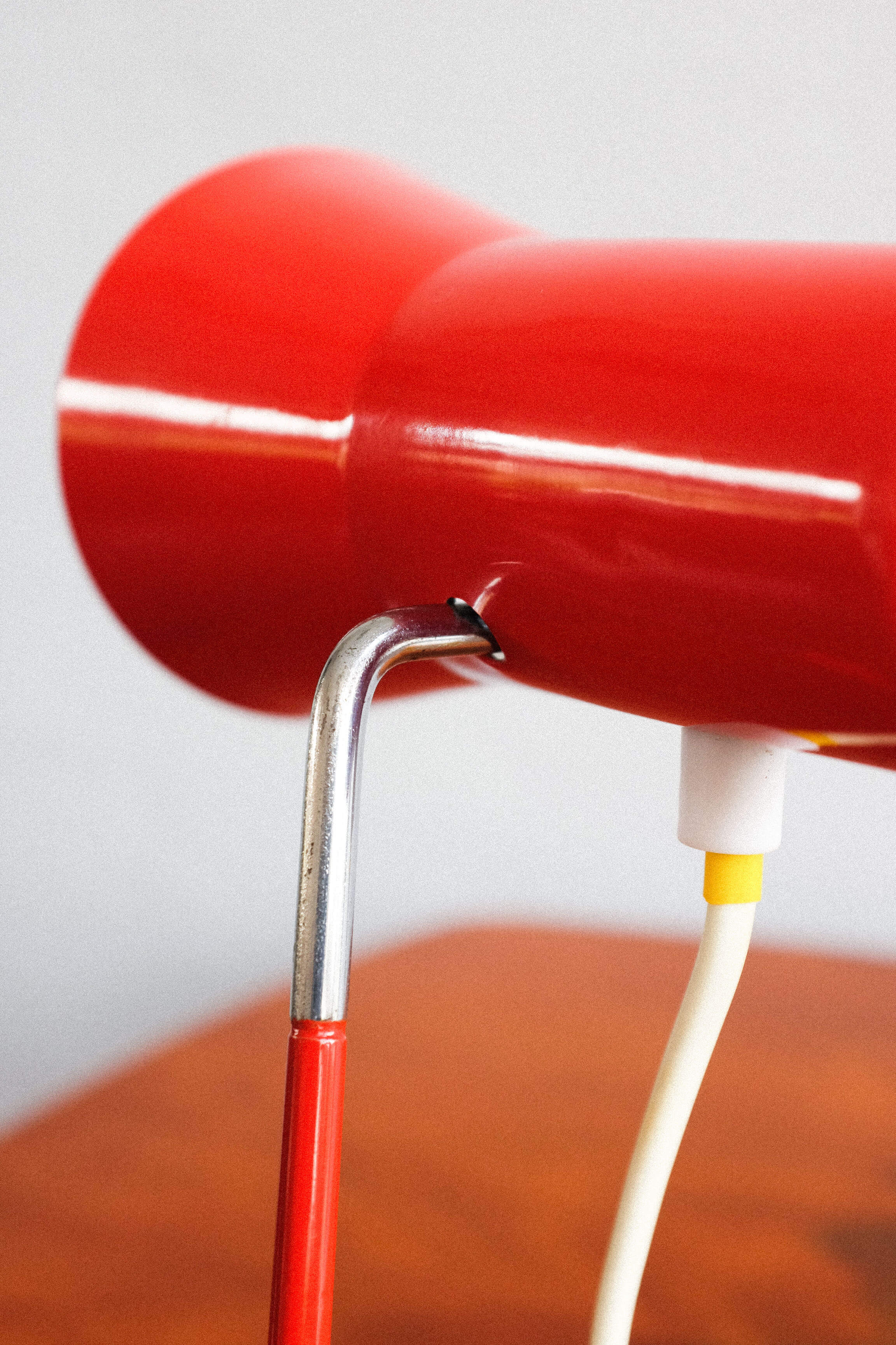 Vintage czechoslovakian red table lamp Drupol 21616, 1960s