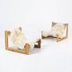 Sling chair in pine, canvas and sheepskin, 1970s