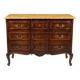 Crossbow commode in solid cherry wood, Louis XV style with marble top.