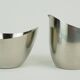 Danish 3-piece set sugar bowl creamer and tray stainless steel