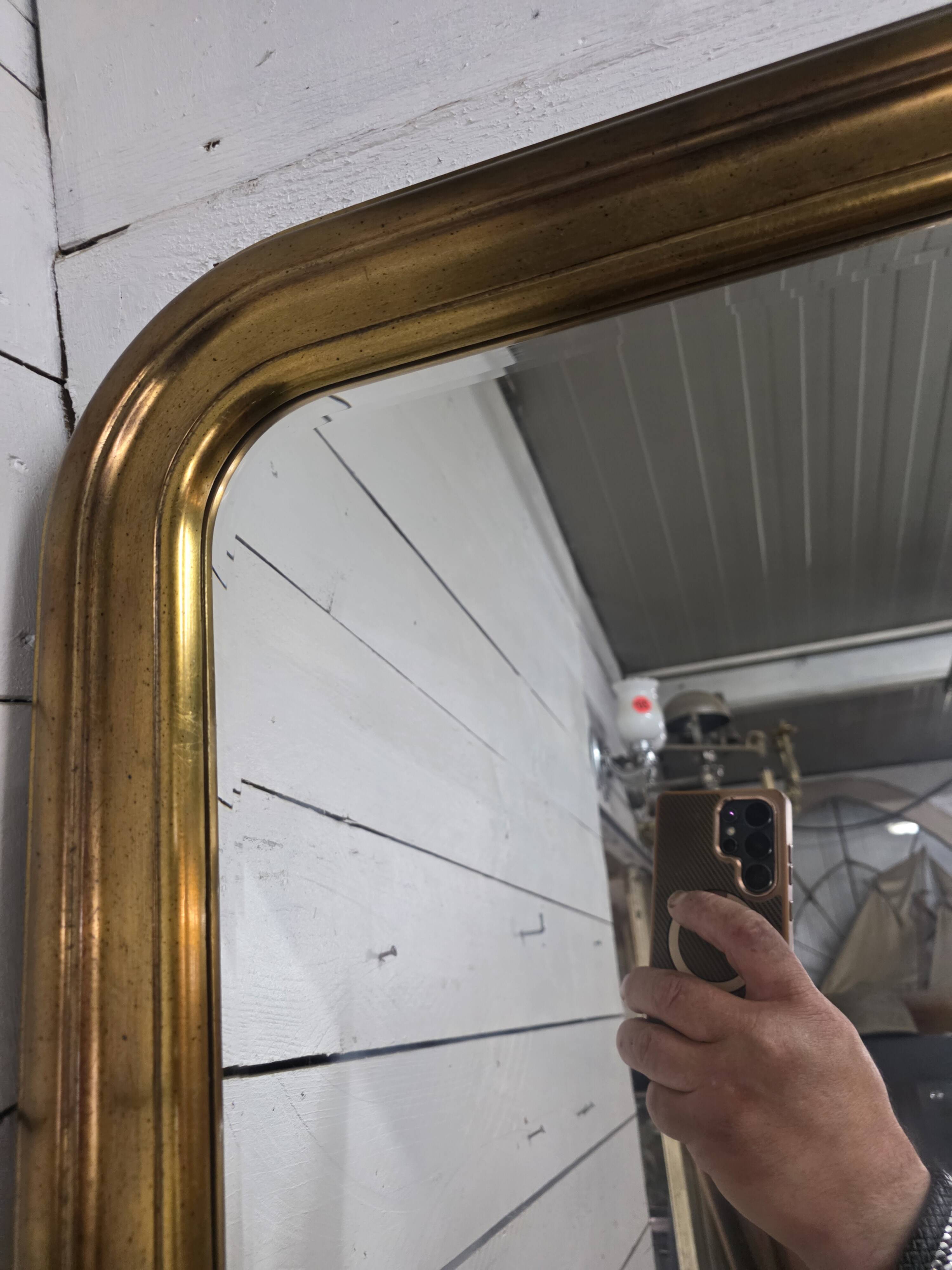 Louis Philippe style gilded mirror, mid-20th century, bevelled mirror.