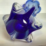 Murano blue corolla vase