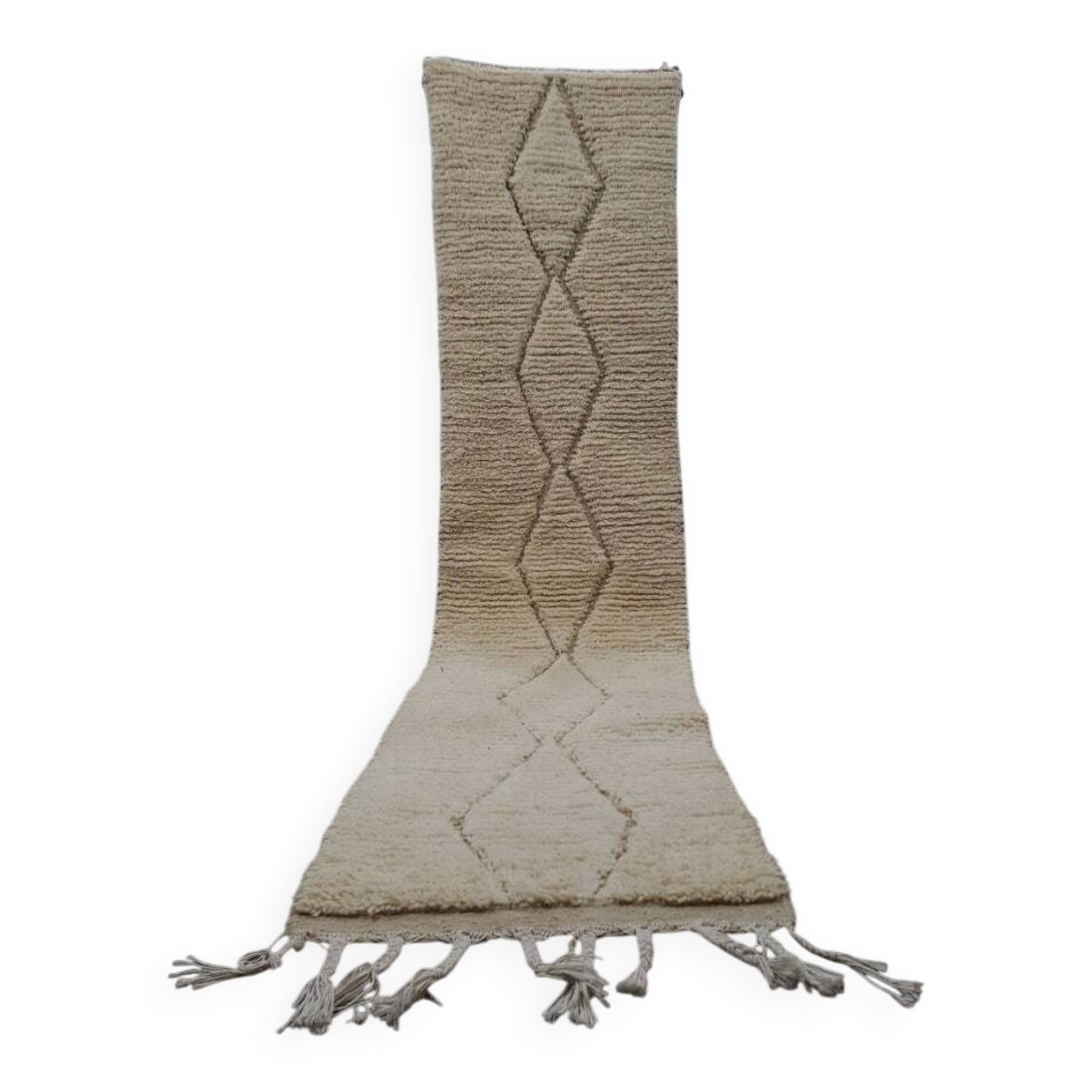 Traditional handmade natural wool rug size 75/300 cm