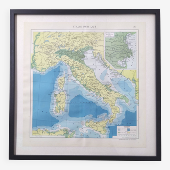 Carte Italie Europe Venise vintage 43x43cm de 1950