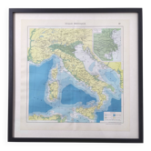 Carte Italie Europe Venise vintage 43x43cm de 1950