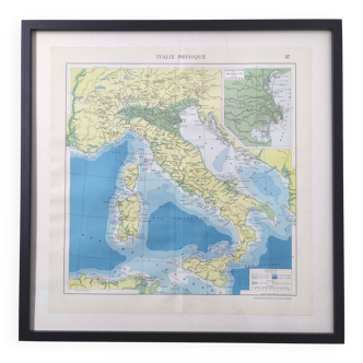 Carte Italie Europe Venise vintage 43x43cm de 1950