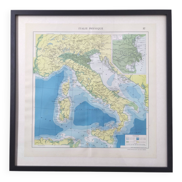Vintage map of Italy Europe Venice 43x43cm from 1950
