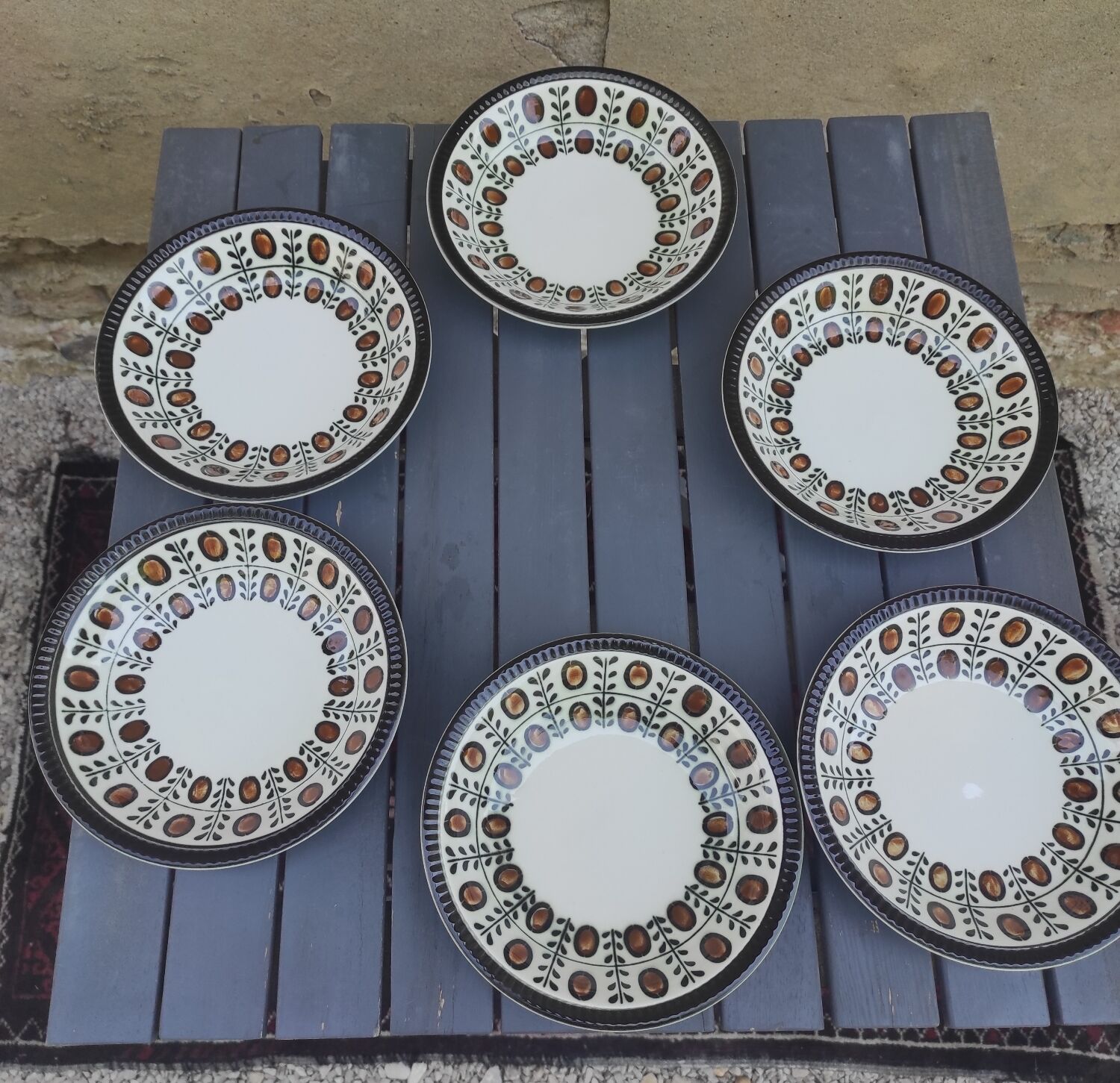 12 hollow plates Boch la Louvière 60s