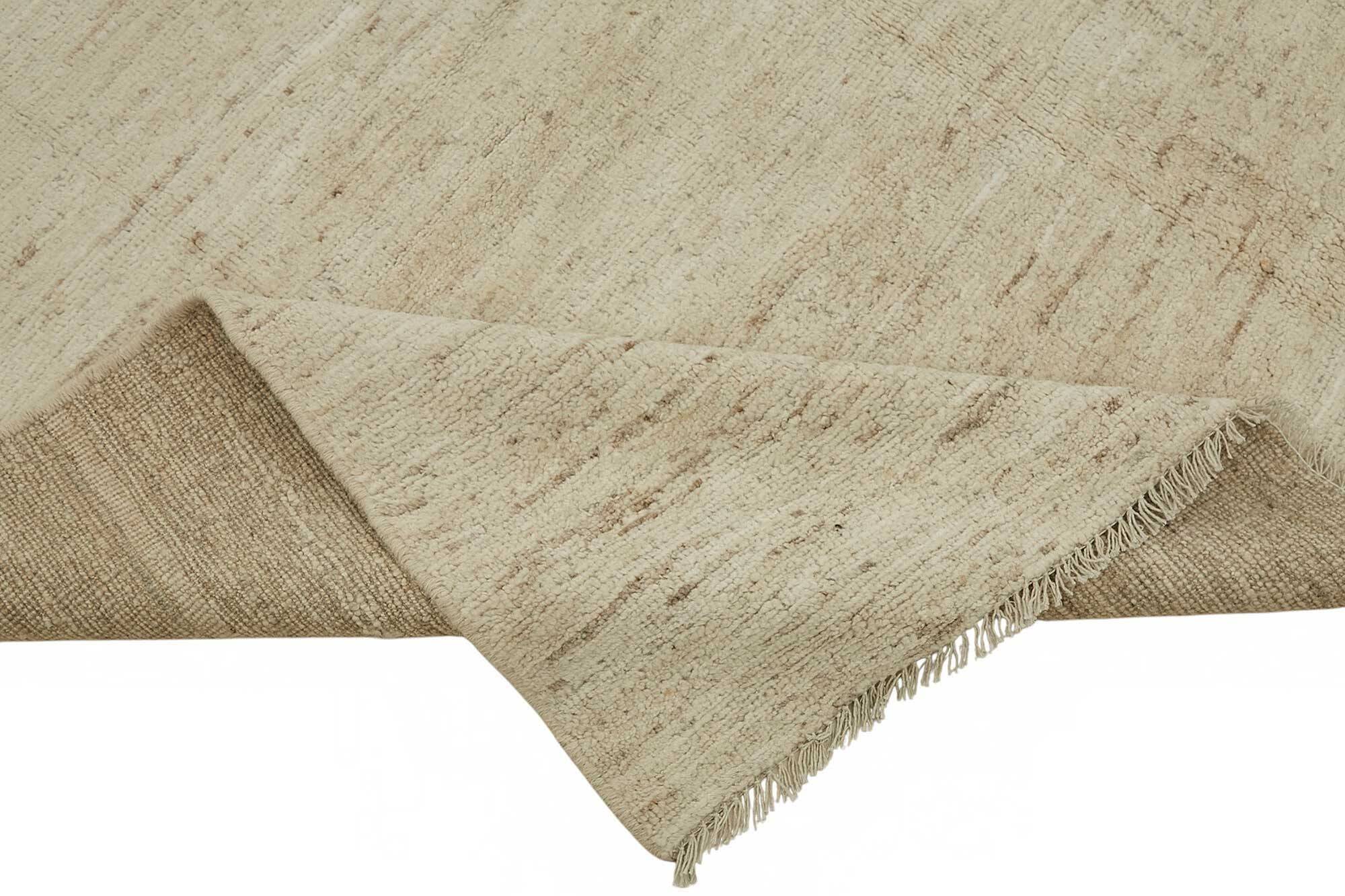 Handwoven Tribal One of a Kind 175 cm x 236 cm Beige Wool Carpet