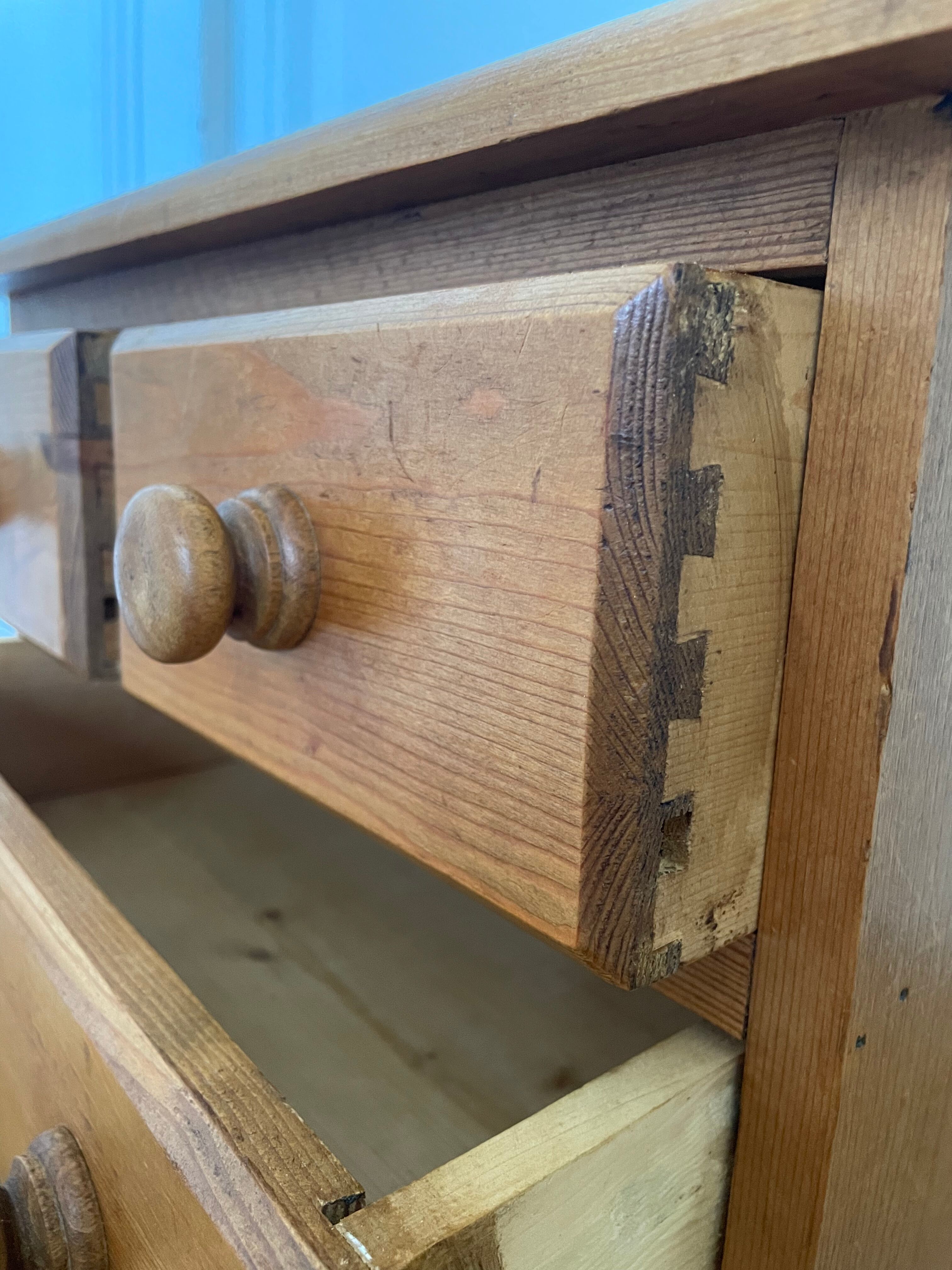 Mini vintage solid pine chest of drawers