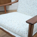 Vintage reupholstered Scandinavian armchair