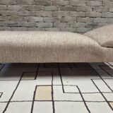 Daybed, vintage 1970s chaise longue with headrest.