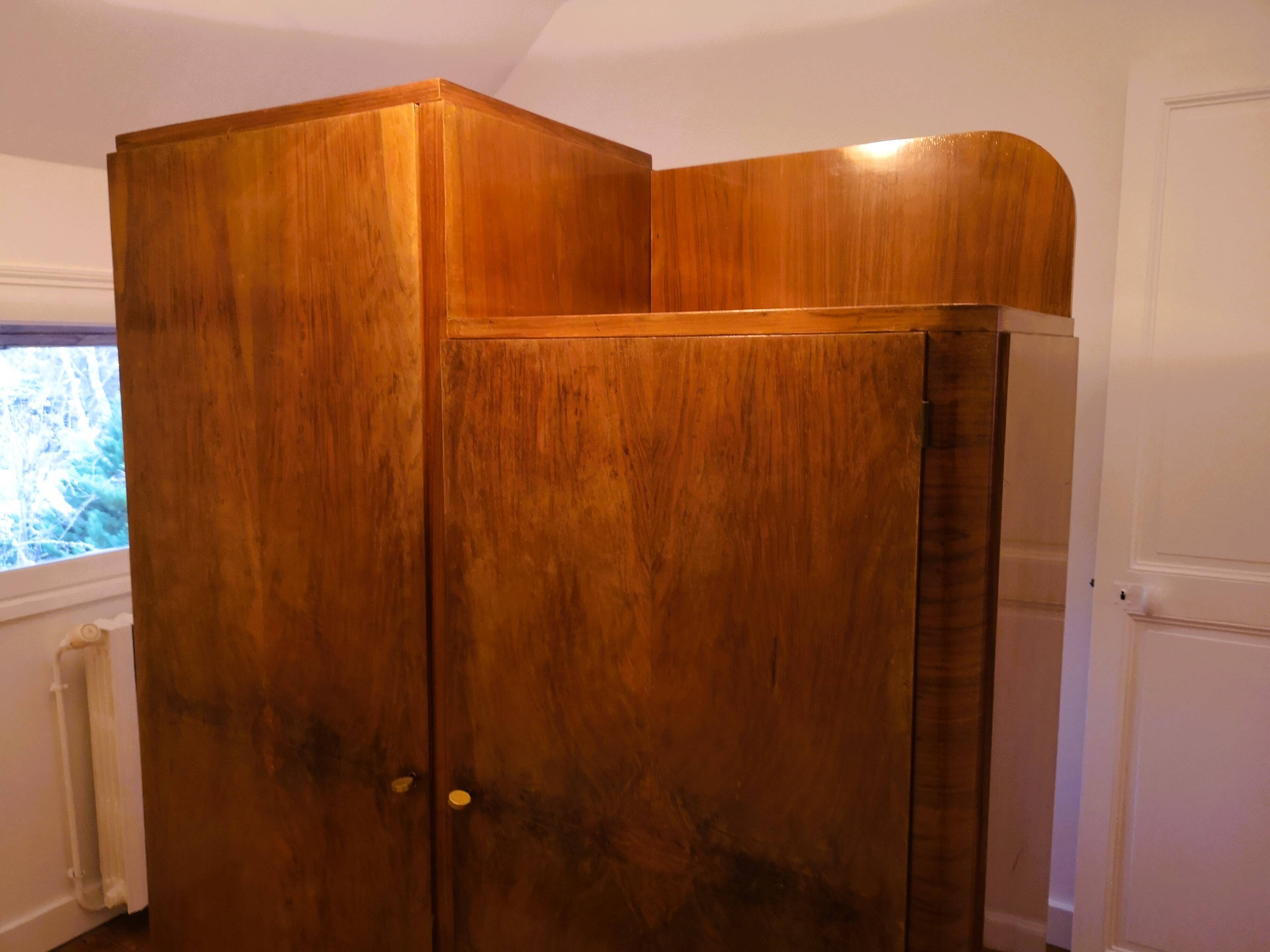 Asymmetrical wardrobe in art deco style