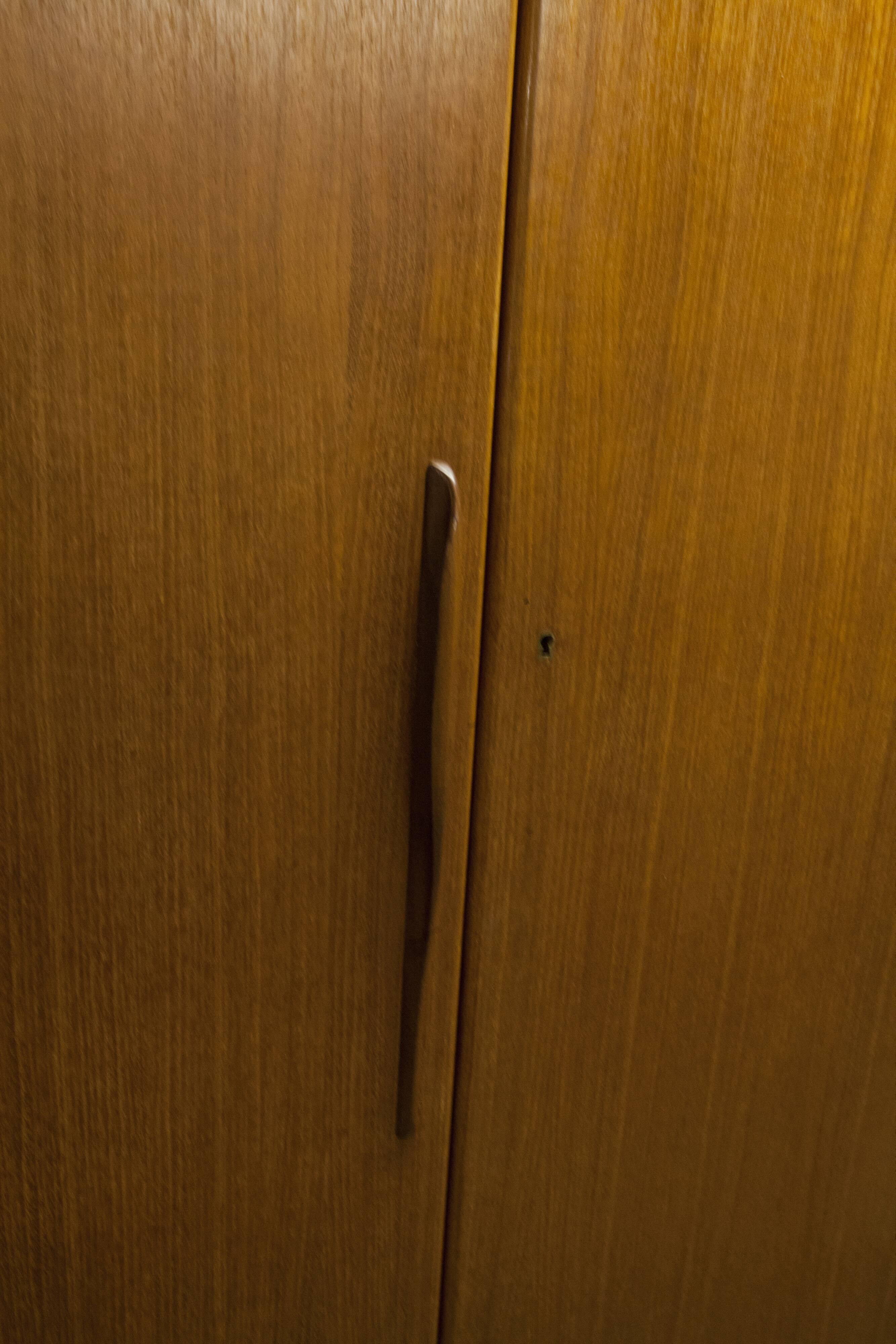 Scandinavian wardrobe 1960 teak 4 doors, 3 drawers, 2keys