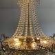 Balloon chandelier in brass and crystal grapevines