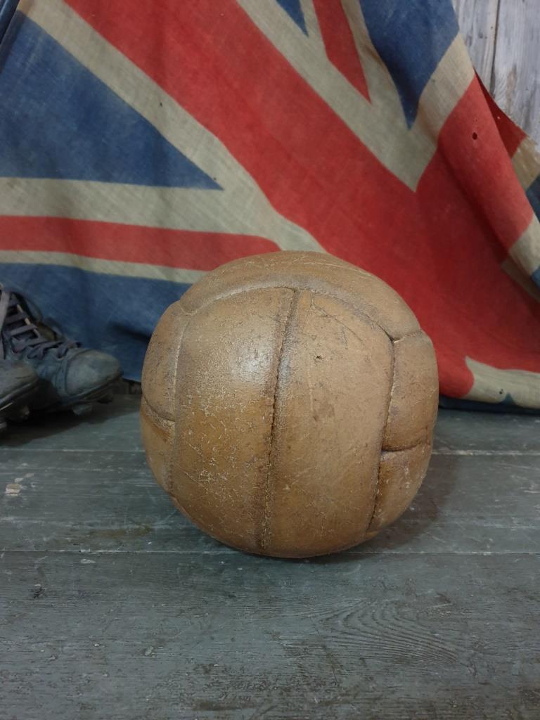Vintage leather soccer ball