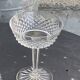 6 champagne glasses in glass and transparent crystal, antique chiseled
