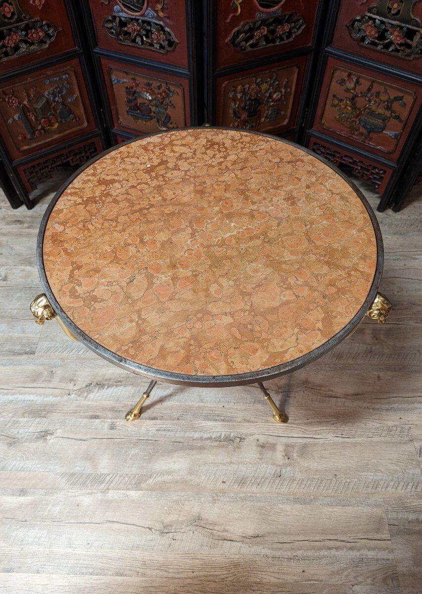 Table guéridon néoclassique à tête de bélier