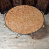 Neoclassical pedestal table with ram's head