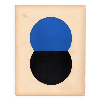 Collage on paper -LOKI H220 - blue and black - signed eawy
