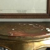 Antique console in wood and stucco