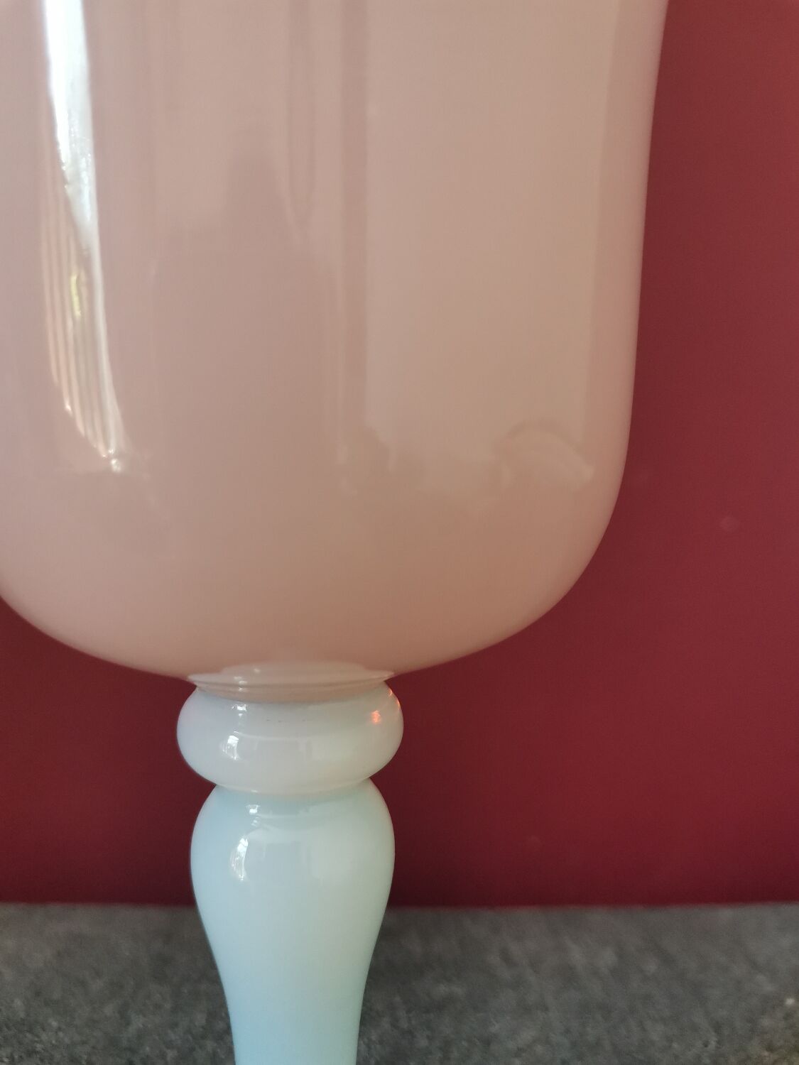 Opaline pink vase glass