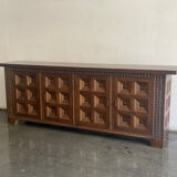 Buffet espagnol en bois massif, Espagne, années 1960