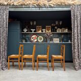 Set of 4 vintage rush chairs