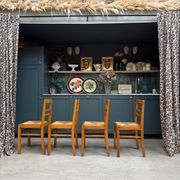 Set of 4 vintage rush chairs