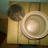 Natural stoneware jar, for gherkin, vintage