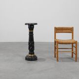 Antique Black Belgian Marble Column, France ca. 1900