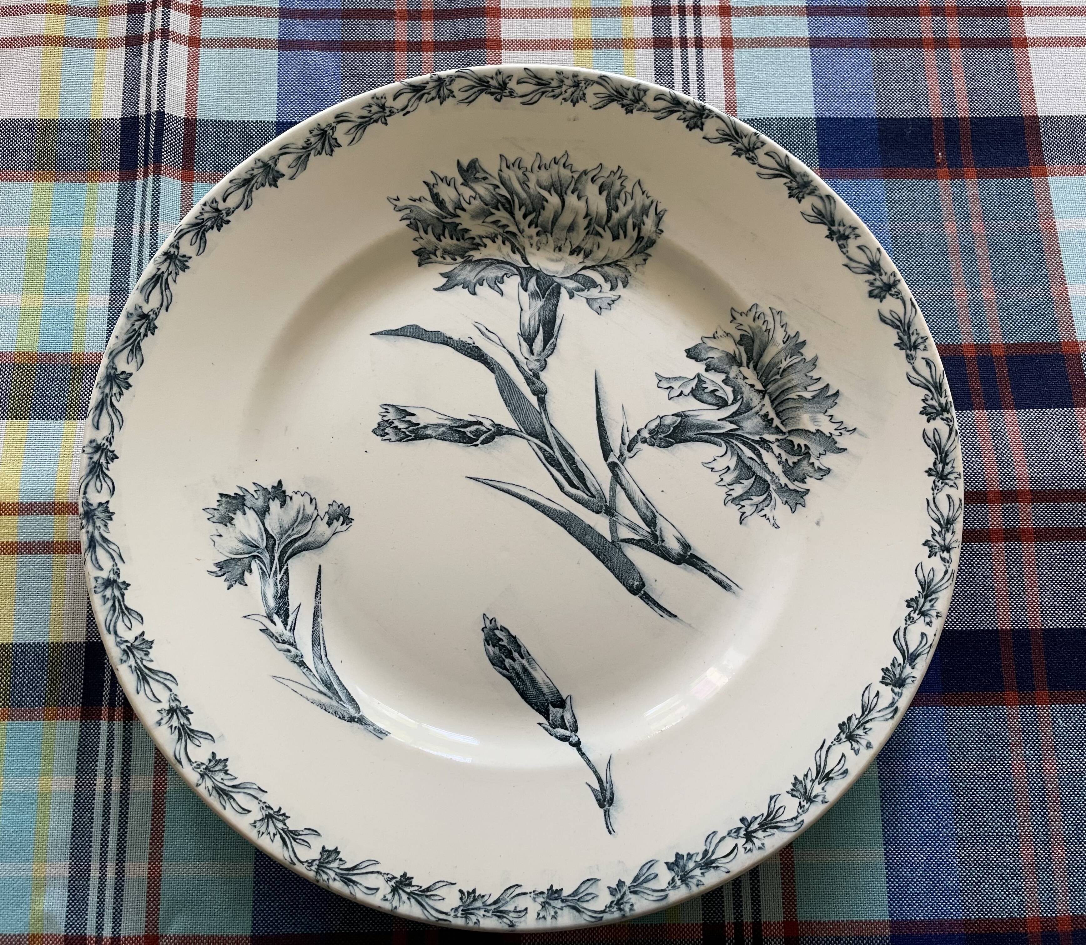Mismatched ironstone flat plates