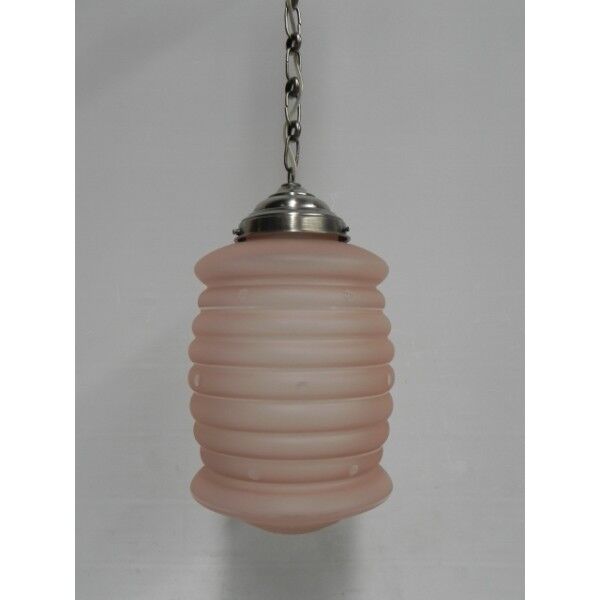 Suspension with frosted glass Deco rose