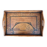 Plateau en marqueterie Art Nouveau
