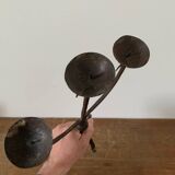 Brutalist Iron Candle Holder Circa 1970 Vintage