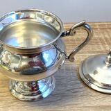 Élégant & Ancien Pot à Sucres Sucrier Style Louis XVI Rocaille Bronze Argen