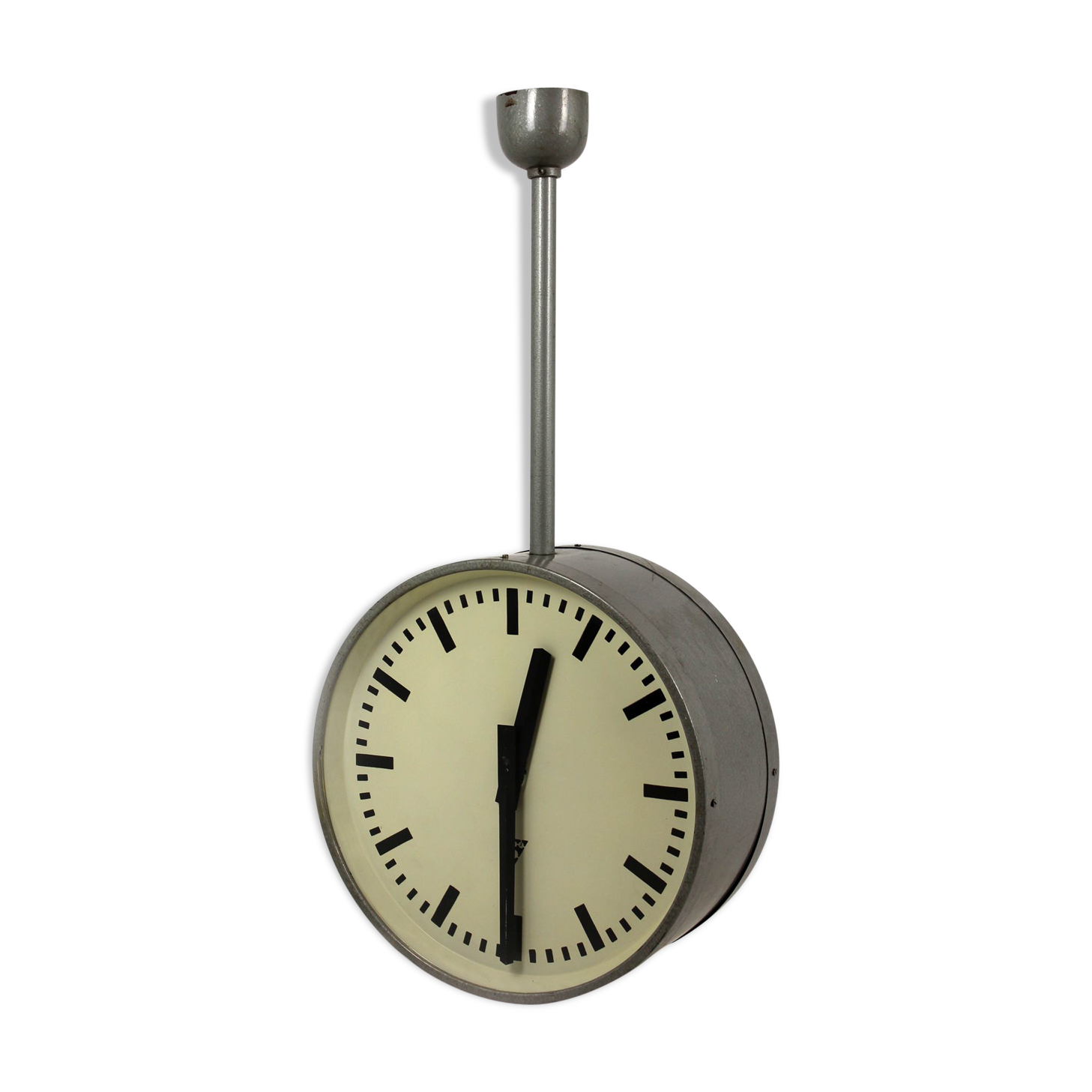 Double sided railway clock from pragotron, 1970