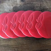 6 dessous de verre rouge vintage