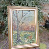 Oil on canvas landscape, 49 x 67 cm signature to be identified