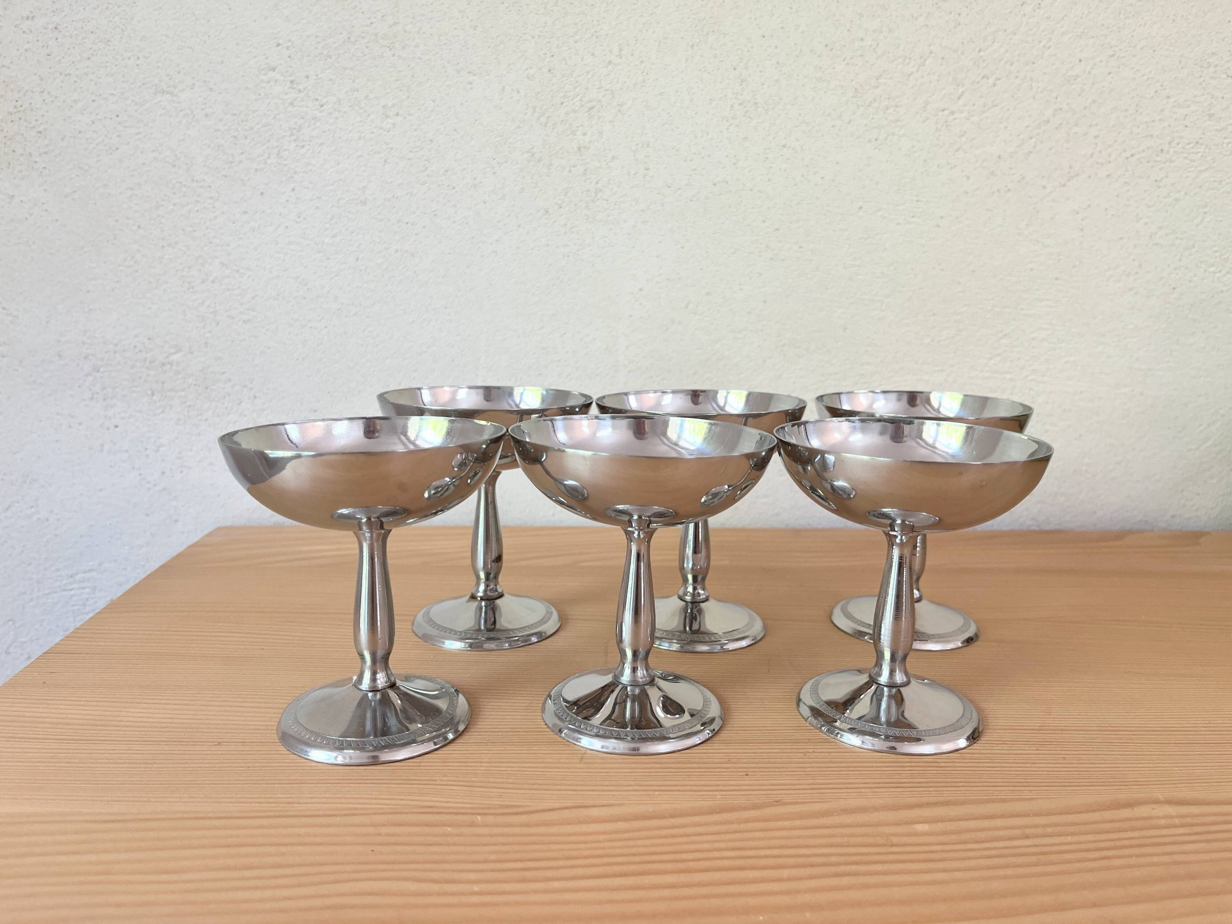 6 coupes à glace en inox