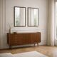 Set of 2 Scandinavian mirrors in glass & wood, Sweden, 1960, 80x50.