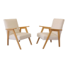 2 fauteuils scandinaves bouclette laine