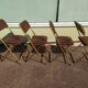 Lot de 4 chaise lafuma pliante damier marron doré