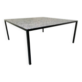Mid-Century Modernist Rectangular Bleu Black Steel and Ceramic Coffee Table, 1960s