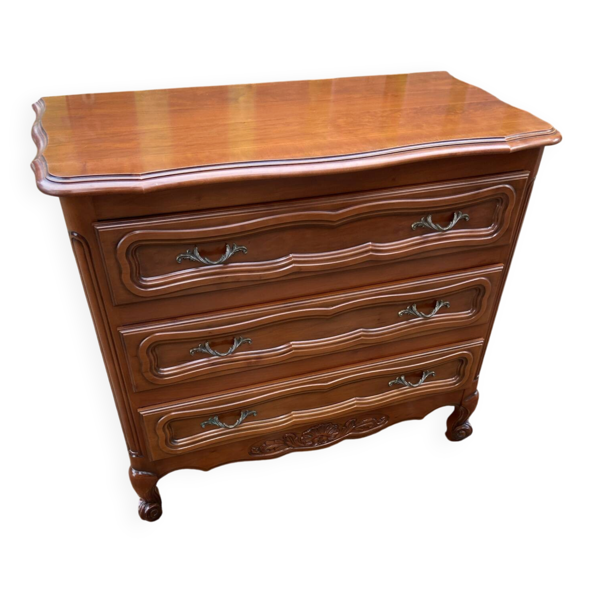 Louis XV style commode from the 1970s in solid wood.