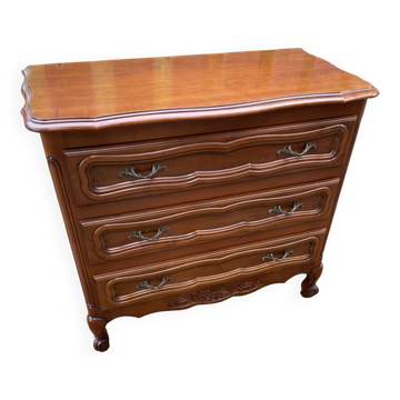 Louis XV style commode from the 1970s in solid wood.
