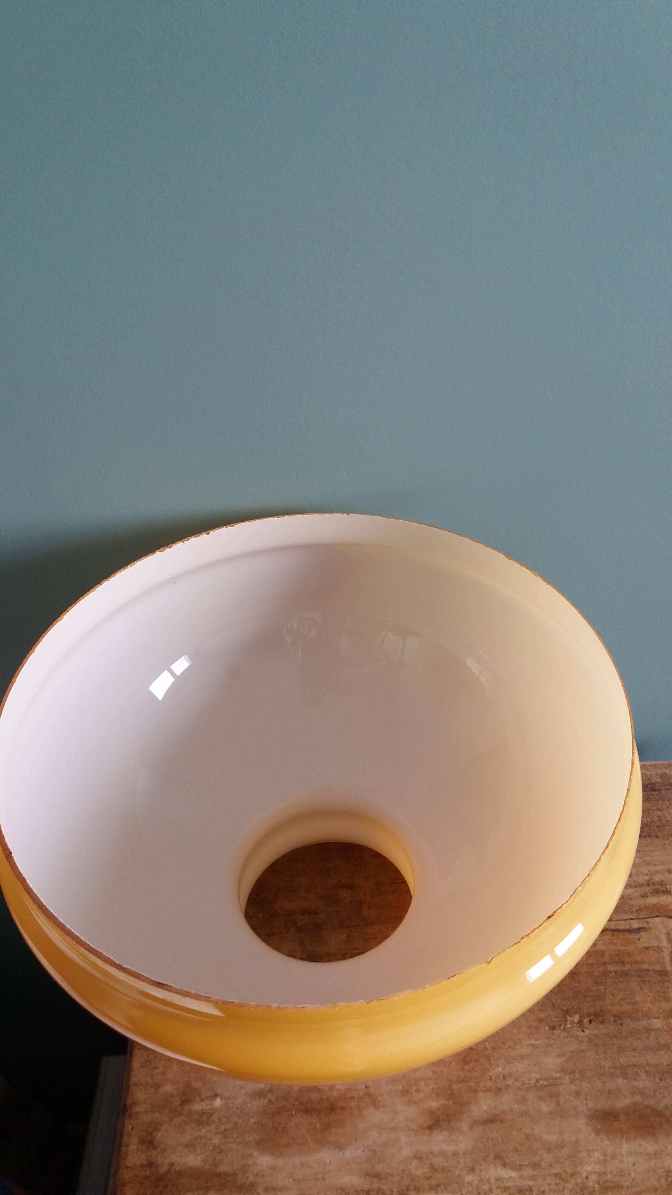 Caramel ochre opaline glass globe lampshade