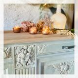 Carved flowered sideboard