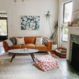 Moroccan pouf-Custom checkered pouf-berber moroccan pouf