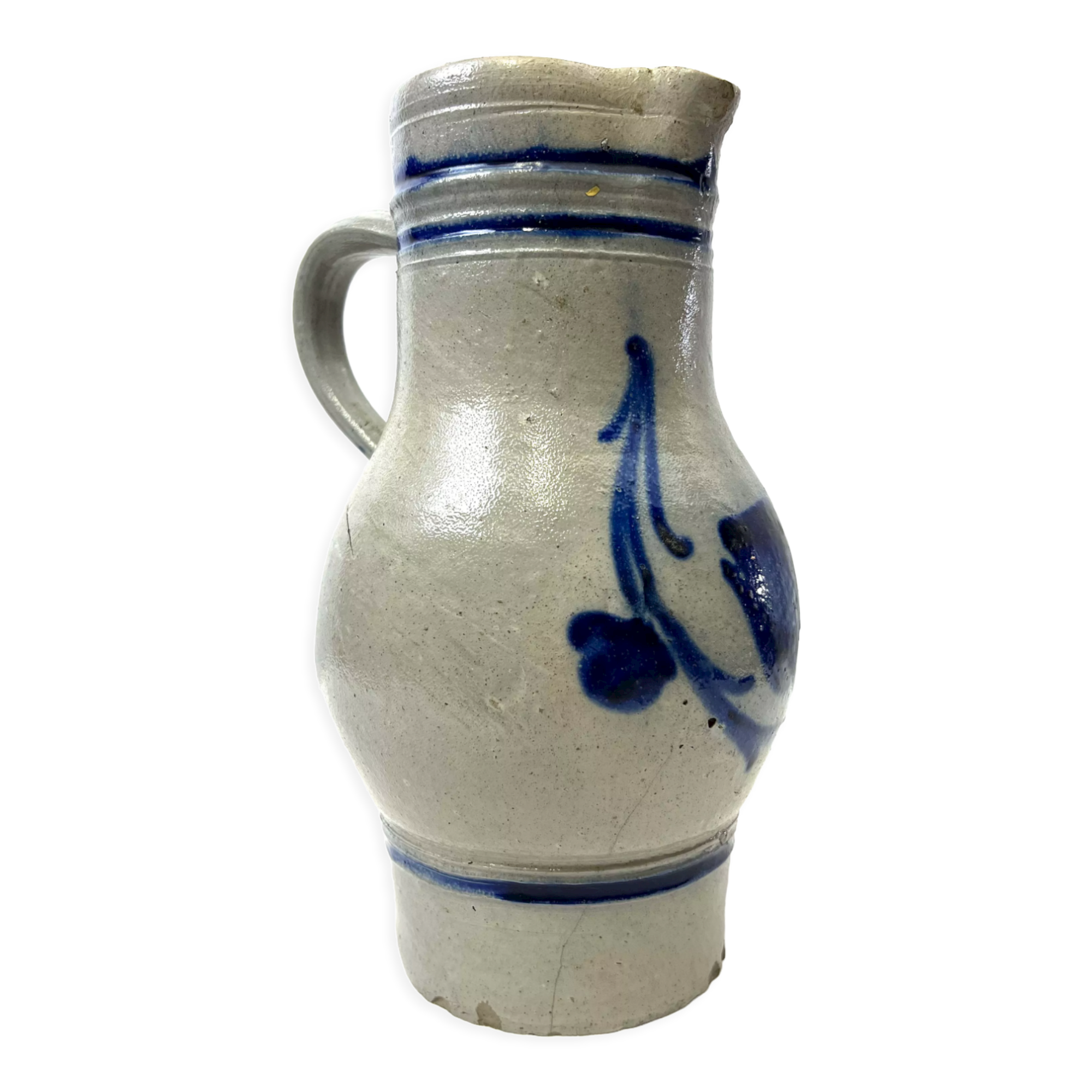 Jug pitcher sandstone blue decoration height 27cm